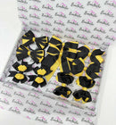 School Bundle - 10 Items - Matching Pairs - Black & Yellow Gold - Clips & Bobbles