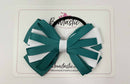 4 Inch Loop Bow Bobble - Jade Green & White