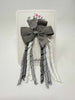 3 Inch Pinwheel Corker Bow - Metal Grey & Grey Gingham