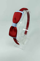 3 Inch Flat Bow Alice Band - Red & Bluebell