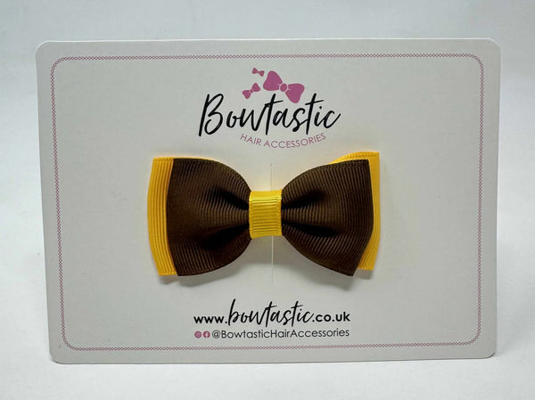3 Inch Flat Double Bow - Turtfan & Yellow Gold