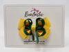 3 Inch Double Bow Style 2 - Forest Green & Yellow Gold