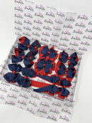 School Bundle - 5 Matching Pairs - Navy & Red - Clips