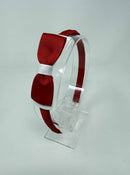 3 Inch Flat Bow Alice Band - Red & White