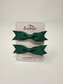 2.5 Inch Layer Tuxedo Bow - Forest Green - 2 Pack