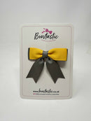2.75 Inch Tail Bow - Yellow Gold & Metal Grey