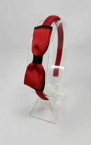 3 Inch Flat Bow Alice Band - Red & Black