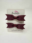 2.5 Inch Layer Tuxedo Bow - Burgundy - 2 Pack