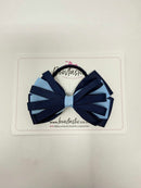 4 Inch Loop Bow Bobble - Navy & Blue Mist
