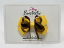 3 Inch Double Bow Style 2 - Turftan & Yellow Gold