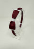 3 Inch Flat Bow Alice Band - Wine & White