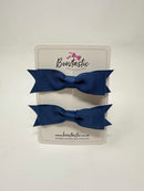 2.5 Inch Layer Tuxedo Bow - Light Navy - 2 Pack