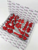 School Bundle - 10 Items - Matching Pairs - Red & Silver - Bobbles