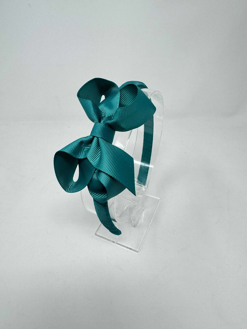 3 Inch Bow Alice Band - Jade Green