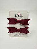2.5 Inch Layer Tuxedo Bow - Wine - 2 Pack