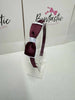 3 Inch Flat Bow Alice Band - Burgundy & White