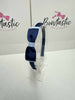 3 Inch Flat Bow Alice Band - Navy & Bluebell