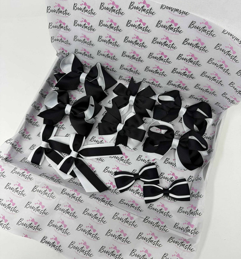 School Bundle - 10 Items - Matching Pairs - Black & White - Clips