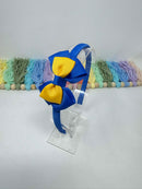 2.5 inch Bow Alice Band - Royal Blue & Yellow Gold