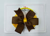 3.5 Inch Flat Double Bow Bobble - Turftan & Yellow Gold