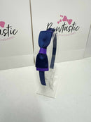 3 Inch Flat Bow Alice Band - Navy & Purple