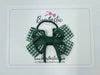 3 Inch Flat Bow Thin Elastic - Forest Green & Green Gingham