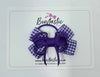 3 Inch Flat Bow Thin Elastic - Purple & Purple Gingham