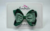 3.5 Inch Tuxedo Double Bow - Forest Green & Green Gingham