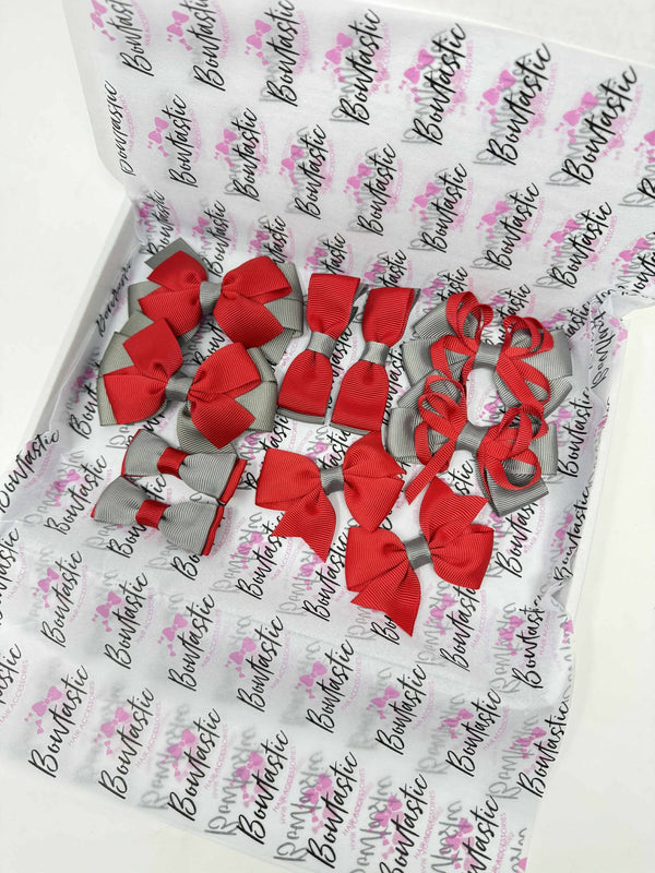 School Bundle - Red & Metal Grey - 10 Items - Clips