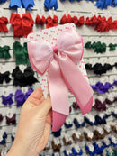 4.5 Inch Satin Tail Bow - Pinks Tulle