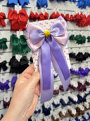 4.5 Inch Satin Tail Bow - Pink & Lilac