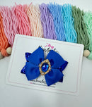 3.5 Inch Glitter Gem Bow - Royal Blue