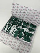 School Bundle - 5 Matching Pairs - Clips & Bobbles - Hunter Green & White