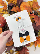 Novelty Ghost Orange & Black - 2 x Free Matching Bows Included
