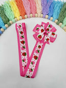 Bow Holder - Pink, Red & White Strawberry Print