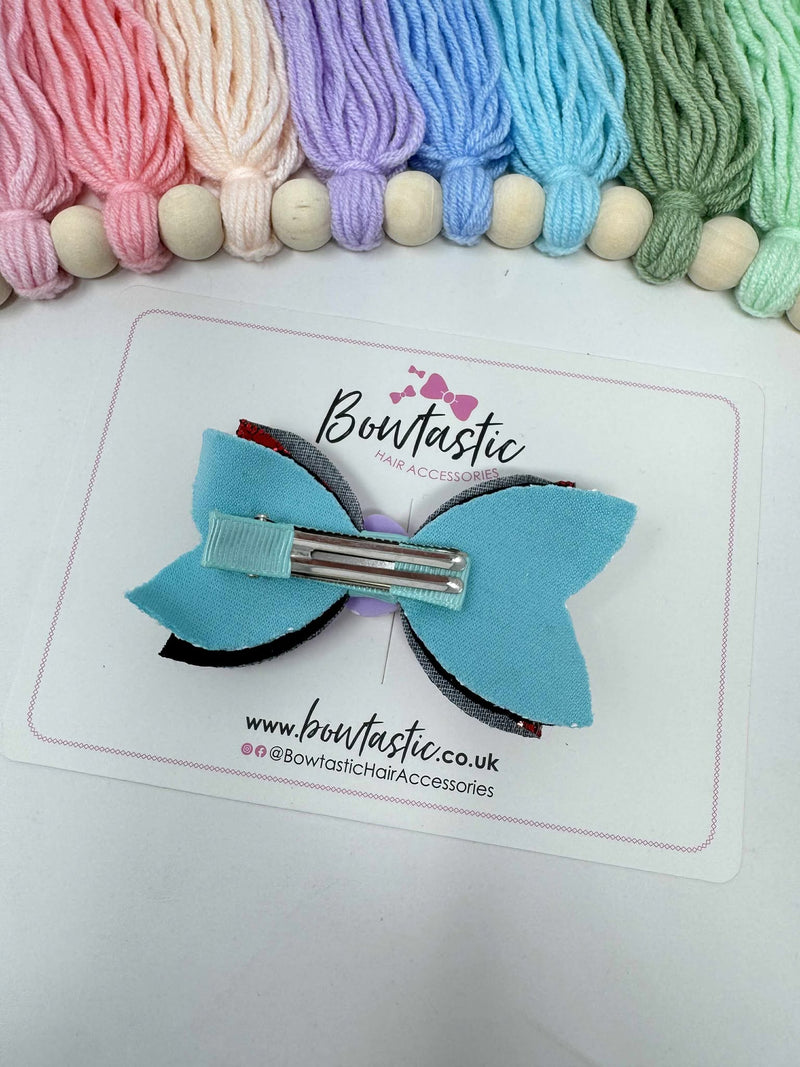 3.5 Inch Glitter Bow - Sea Shell
