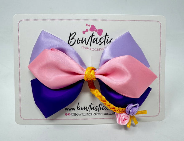 4 Inch Satin Bow - Pink, Purple & Lilac