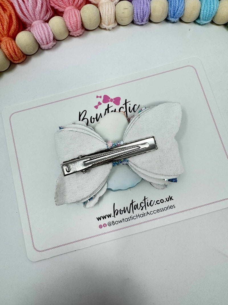3.5 Inch Glitter Bow - Snow Girl