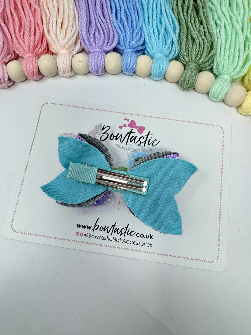 3.5 Inch Glitter Bow - Flowers & Starfish