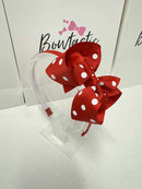 4 Inch Alice Band - Red Polka Dot