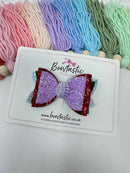 3.5 Inch Glitter Bow - Sea Shell
