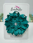 4 Inch Flower Bow - Jade Green