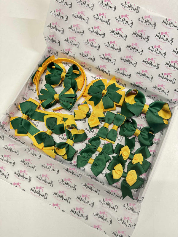 End of Line School Bundle - 15 Items - Forest Green & Yellow Gold