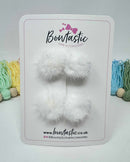 2 Inch White Fluffy Bows - 2 Pack