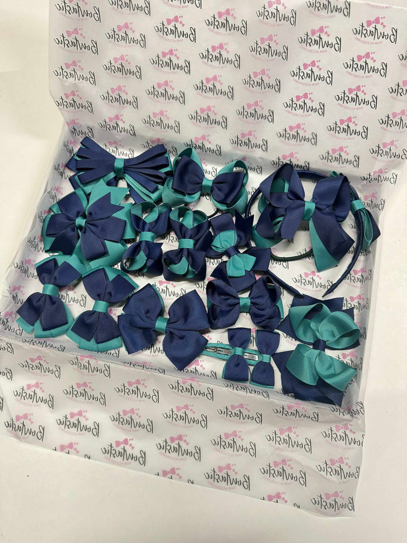 End of Line School Bundle - 15 Items - Navy & Jade Green