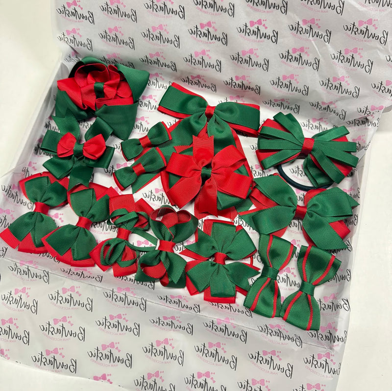 End of Line School Bundle - 15 Items - Forest Green & Red