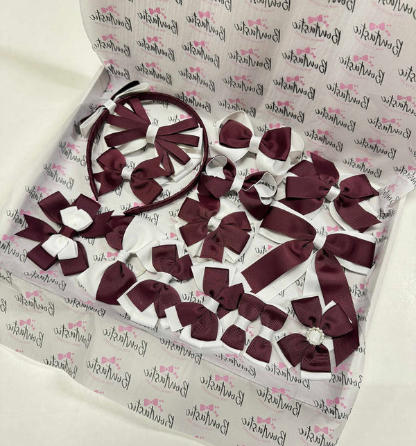 End of Line School Bundle - 15 Items - Burgundy & White
