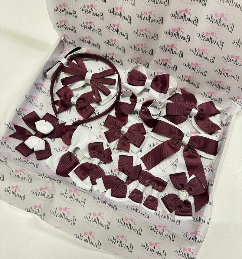 End of Line School Bundle - 15 Items - Burgundy & White