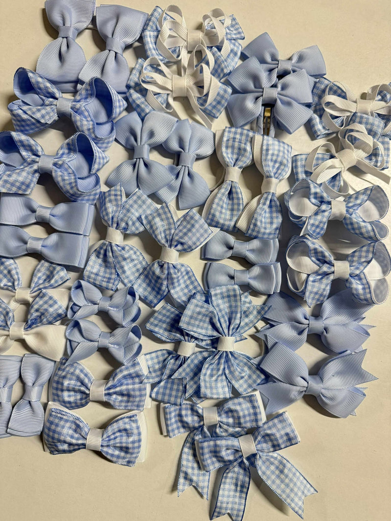 Surprise Bundle - Matching Pairs - Small Bow/Bobbles Pairs - 10 Pack - Blue