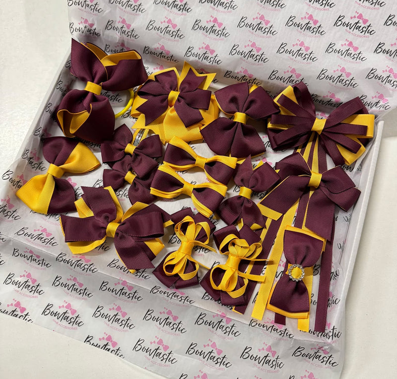 End of Line School Bundle - 15 Items - Burgundy & Yellow Gold